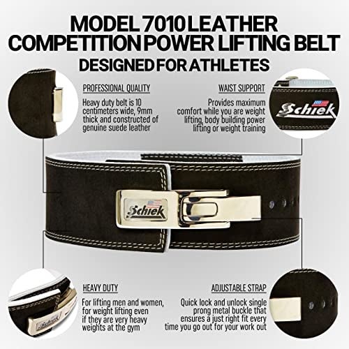 Schiek Sports 7010 Lever Competition Power Weight Lifting Belt - Medium - Black - Image 3