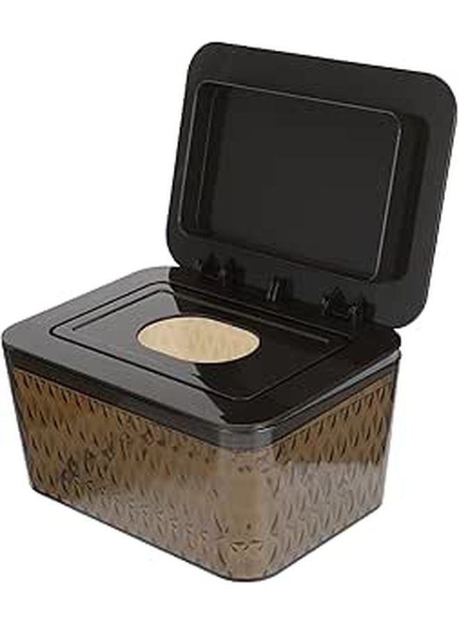 Creative Black Tissue Box with Lid Portable Napkin Container for Home and Car Storage - Image 1