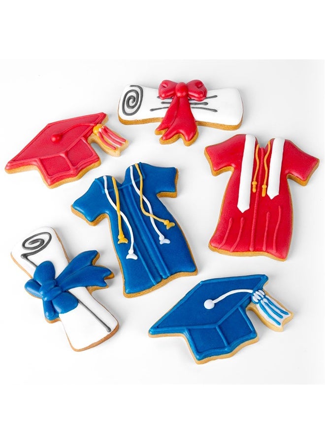 3PCS Graduation Cookie Cutters Set, Stainless Steel Graduation Cap Diploma Gown Biscuit Cutters for Graduation Party Supplies - Image 4