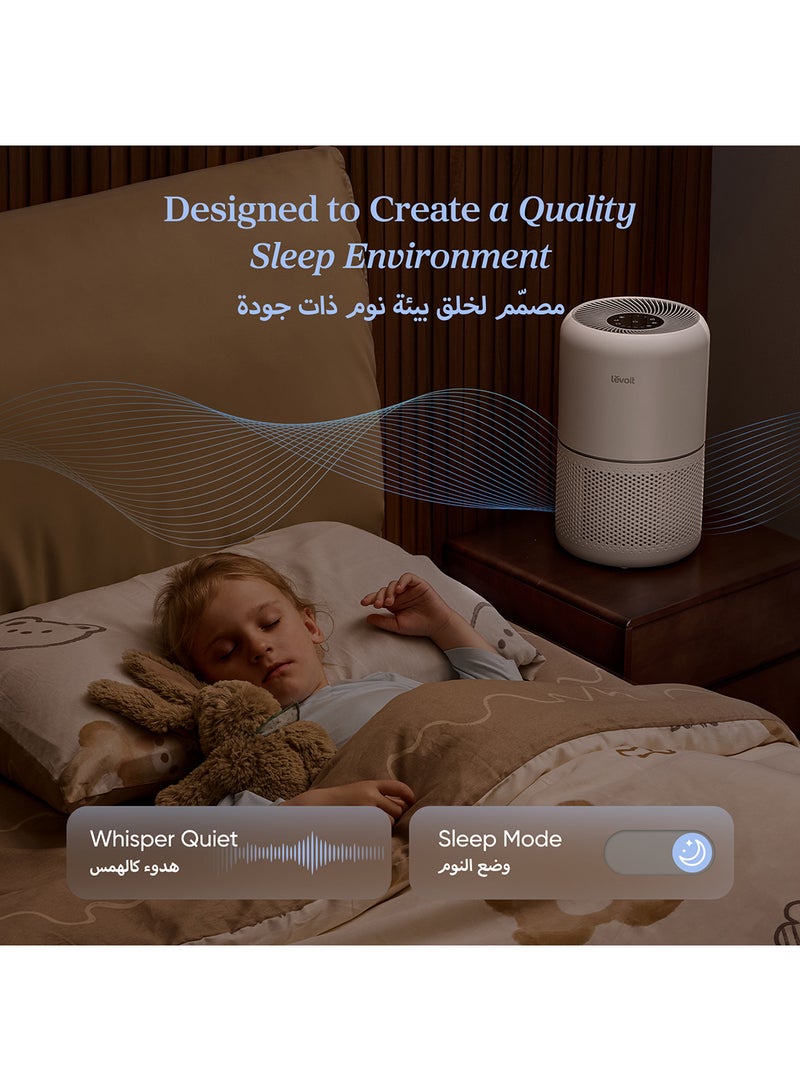 Levoit Air Purifiers for Home Dust Smoke Pet Hair, Up to 40m², H13 True HEPA Air Filter with Timer, Sleep Mode, Ozone Free, 24dB Quiet Air Cleaner for Bedroom, Office, Core 300, White NT0F3601DW white - Image 4