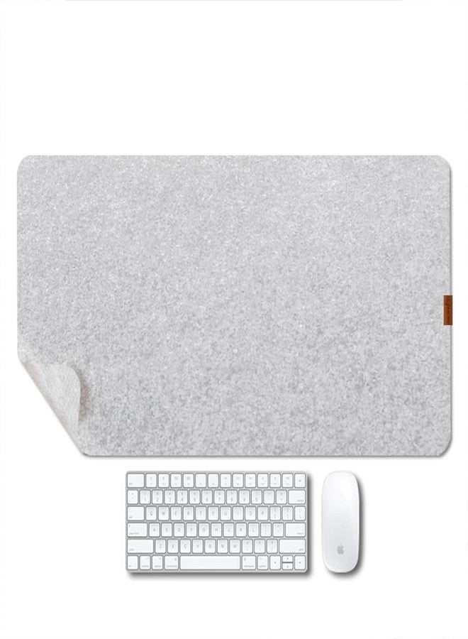 Bright Stone Felt Desk Mat,Non-Slip Mouse Pad, 31.5"x15.7" Office Supplies Desk Protector, Desk Accessories for Home and Office (Light Gray) - Image 1