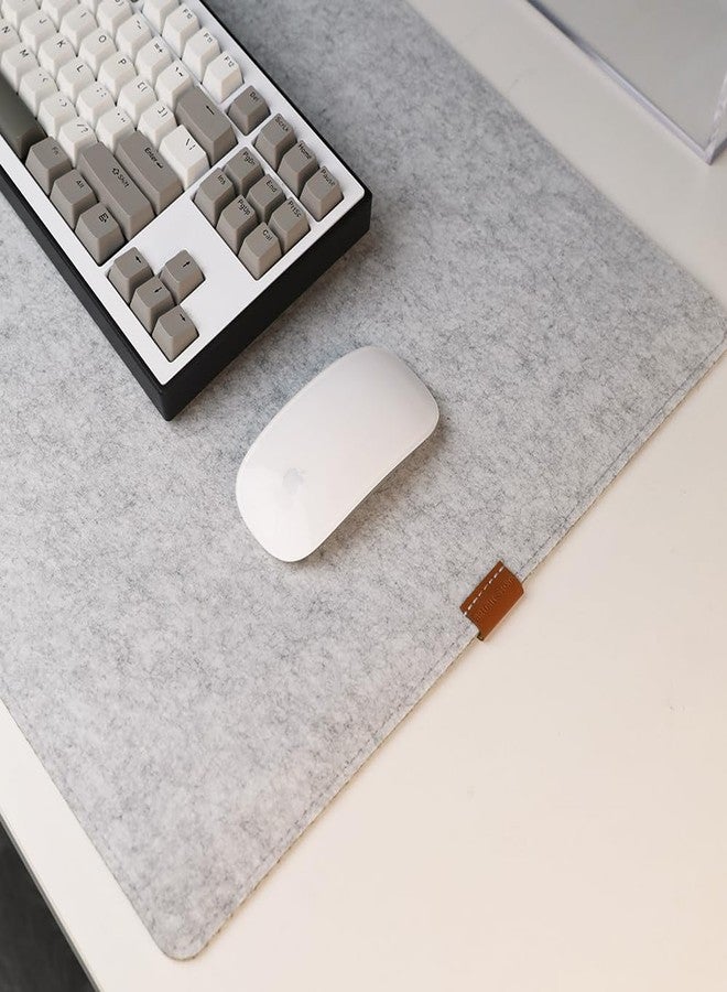 Bright Stone Felt Desk Mat,Non-Slip Mouse Pad, 31.5"x15.7" Office Supplies Desk Protector, Desk Accessories for Home and Office (Light Gray) - Image 5