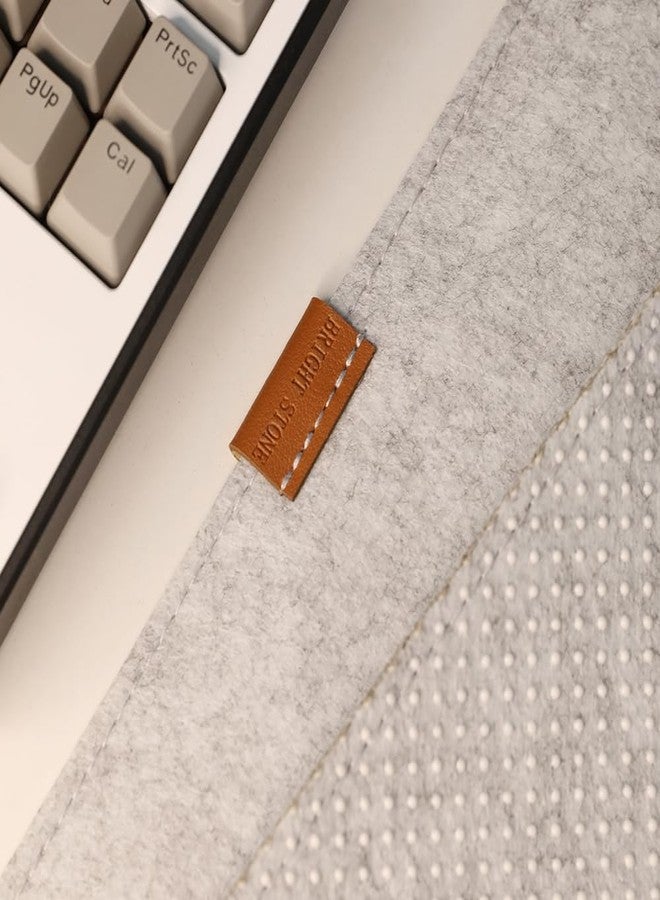 Bright Stone Felt Desk Mat,Non-Slip Mouse Pad, 31.5"x15.7" Office Supplies Desk Protector, Desk Accessories for Home and Office (Light Gray) - Image 4
