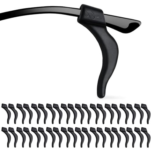Zytiqt 20 Pairs Specs Holder Strap, Anti-Slip Silicone Ear Grips for Eyeglasses, Spectacle Holder, Secure Fit for Sports and Daily Use, Black Large Size Eyeglass Accessories,Ear Grip - Image 1