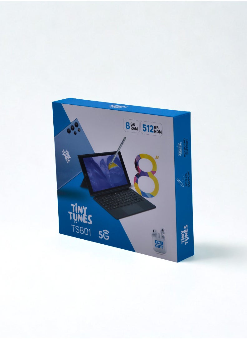 Tiny Tunes TS801 Smart Tablet 8" inch display 8GB RAM 512GB ROM | KEYBOARD | EARBUDS | PEN  - Image 3