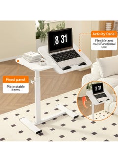 Overbed Table with Swivel Hidden Wheels Adjustable Height, Pneumatic Mobile Standing Desk Laptop Bedside Table Multi-Purpose for Home and Hospital Use - pzsku/ZDA45EC9C61D02D1E6AB0Z/45/_/1730083265/20128820-45fa-4807-867c-cbf29cbf99f1