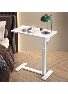 Overbed Table with Swivel Hidden Wheels Adjustable Height, Pneumatic Mobile Standing Desk Laptop Bedside Table Multi-Purpose for Home and Hospital Use - pzsku/ZDA45EC9C61D02D1E6AB0Z/45/_/1730083268/76275f3f-2efb-4f9e-b4bb-da25d20ab862