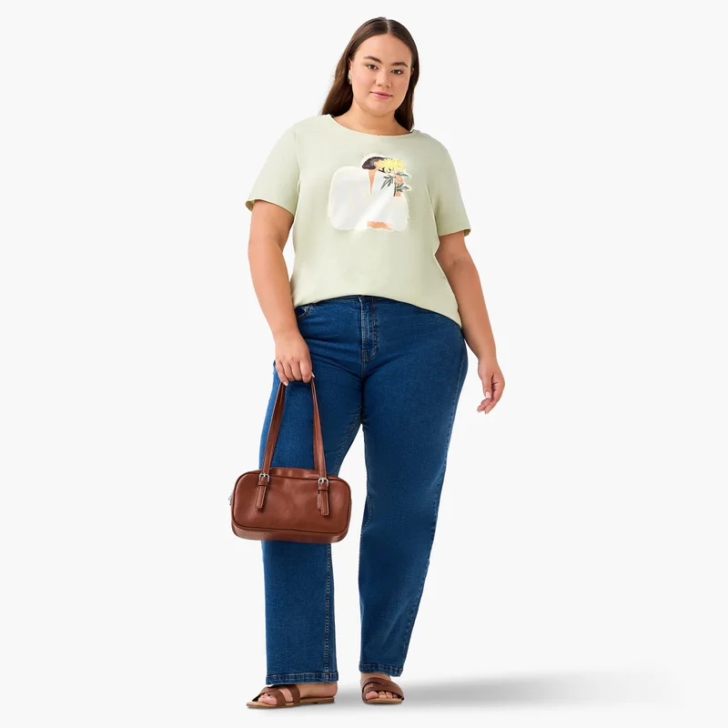  أولا بوبكن Plus Size Ulla Popken Printed T-shirt