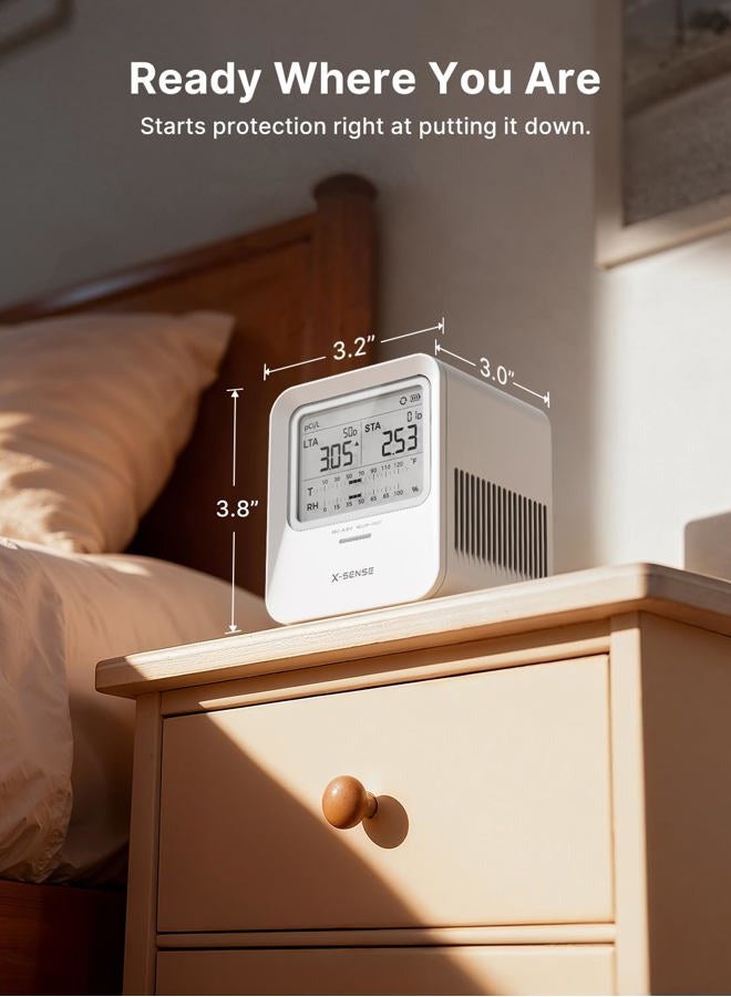 X-Sense Radon Detector, Audible & Visual Alert, One-touch Reset, Stores up to 99 Local Reports, Temperature and Humidity Range Display, Long-term Accurate Monitoring for up to 999 Days, Model XR0B-SR - Image 5