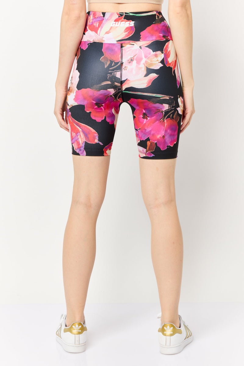 GUESS Women Sportswear Fit Floral Print Outdoor Leggings Shorts, Multicolor  - Image 4