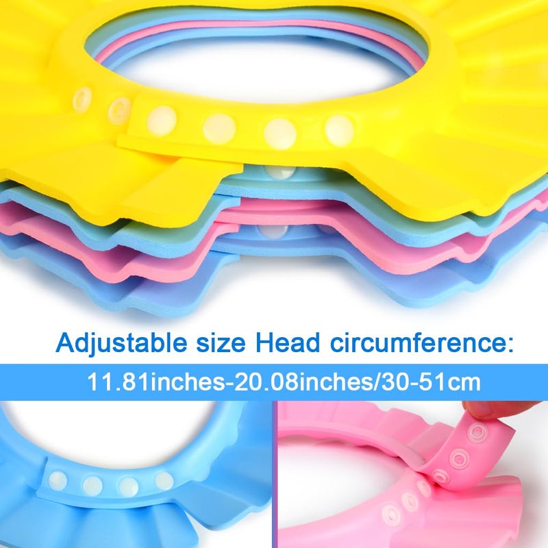 EWINEVER EWIN(R) 4pcs Soft Adjustable Baby Kids Children Shampoo Bath Bathing Shower Cap Hat Wash Hair Shield Hat - Image 2
