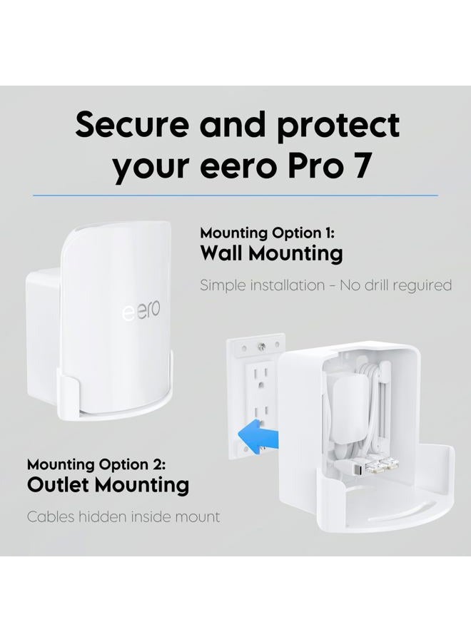 XLTTYWL erro Pro 7 Wall Mount Kit, erro 7 Pro Outlet Mount Bracket Optimize Space&Cable Management Accessories erro Pro 7 Compatible with erros Pro 7 Tri-Band Mesh Wi-Fi 7 Router (White, 1 Pack) - Image 5