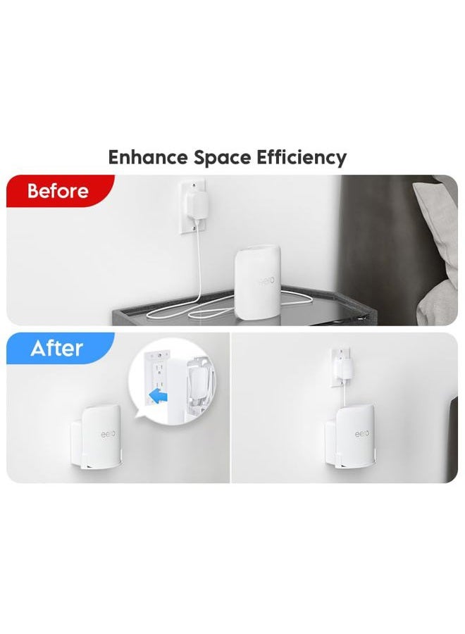 XLTTYWL erro Pro 7 Wall Mount Kit, erro 7 Pro Outlet Mount Bracket Optimize Space&Cable Management Accessories erro Pro 7 Compatible with erros Pro 7 Tri-Band Mesh Wi-Fi 7 Router (White, 1 Pack) - Image 3