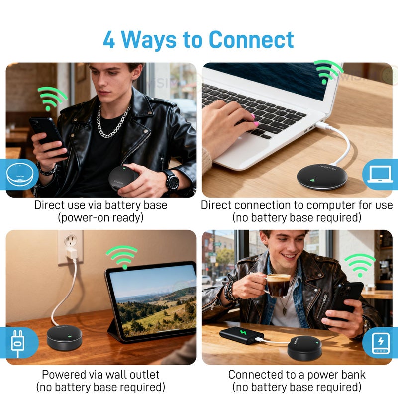 KiwiSIM UFO Mobile Hotspot with Data 10GB-30Days, Portable Pocket WiFi 6 & 4G LTE Hotspot l MiFi, Support AT&T, T-Mobile, Verizon, 10 Devices, USA Coverage, No SIM Card Required, No Contract, Black - Image 3