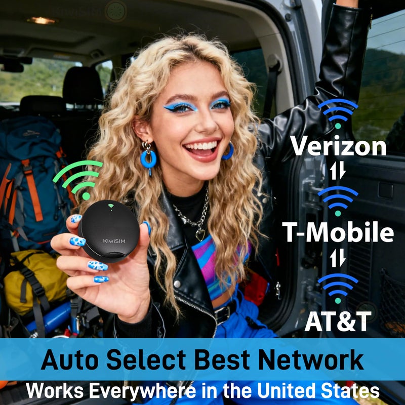 KiwiSIM UFO Mobile Hotspot with Data 10GB-30Days, Portable Pocket WiFi 6 & 4G LTE Hotspot l MiFi, Support AT&T, T-Mobile, Verizon, 10 Devices, USA Coverage, No SIM Card Required, No Contract, Black - Image 5