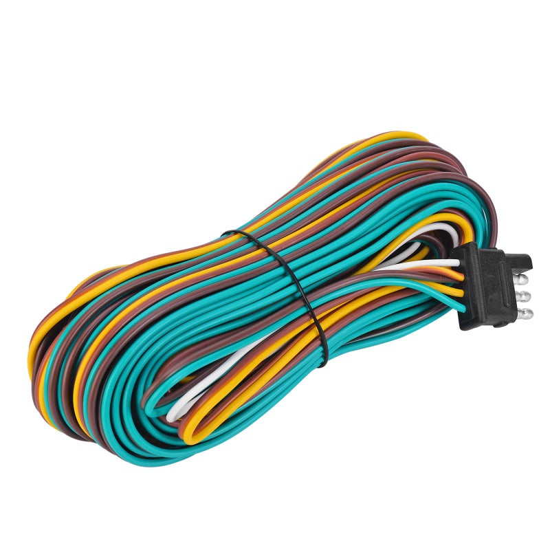 LIMICAR 35FT Trailer Wiring Harness Kit 4Way Trailer Wire Wishbone Style Trailer Wiring Harness with 4Flat Connector 42 Ground Trailer Wire Kit - Image 3