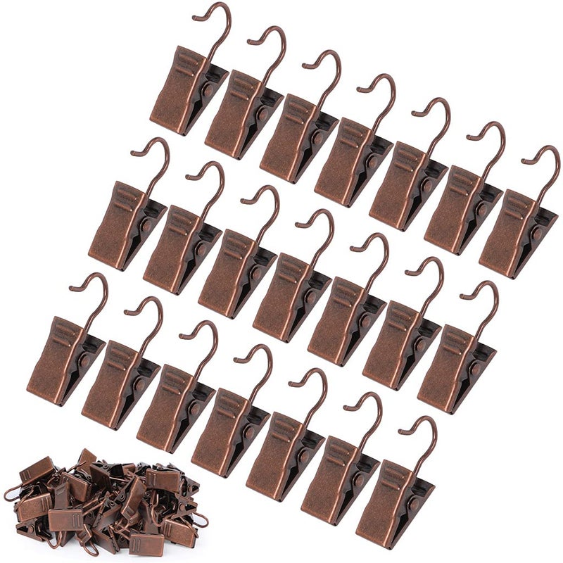 JANYUN JANYUN 120 Pack Clip Hook Set Stainless Curtain Clips for Curtain Photos Home Decoration Art Craft Dispaly Hang Clip Copper