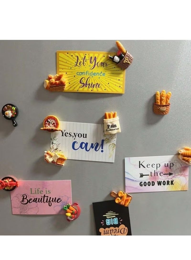 أخبار مجموعة مغناطيس ثلاجة على شكل طعام مكون من 9 قطع-ملصقات ثلاجة راتنجات ثلاثية الأبعاد لزينة المنزل والمطبخ - Image 3