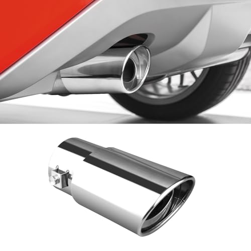 OXDFK Universal Chrome Exhaust Tip 1521 Inlet Stainless Steel Adjustable Car Muffler Decorative Tip Fits Pipes with 1521 Diameter 224 Outlet 576 Long Straight Pipe Kit - Image 1