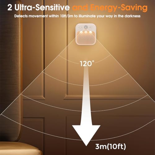 ELEPHANTBOAT® 3Pcs Motion Sensor LED Night Light, Rechargeable Wall Lamp with 3 Color Modes, Adjustable Brightness, Auto-Off Timer, Magnetic Easy Install, Ideal for Bedroom, Bathroom, Stairs, Hallway - Image 3