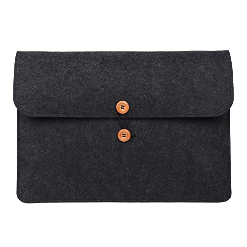 GadgetBite Felt Design 15 inches Laptop Sleeve Case Compatible for MacBook Pro/MacBook Air and All Other 15 inches laptops, Velvet Inner Lining Protection Smooth and Premium Button Lock(Dark Grey) - Image 1