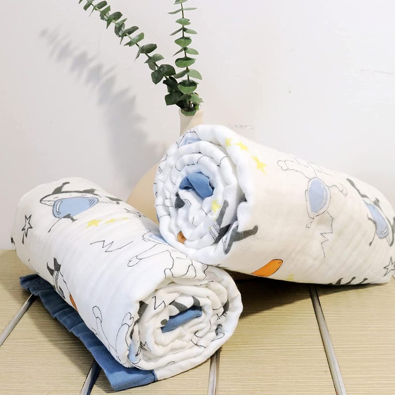 MosQuick- 100% Cotton Blanket for Baby 6 Layer Muslin Blanket for Baby Soft Blanket Ideal Blanket for Kids & Baby Blanket Perfect Baby Blanket for 0-5 Years Size 110cm x110 cm| TC - 250 - Image 3
