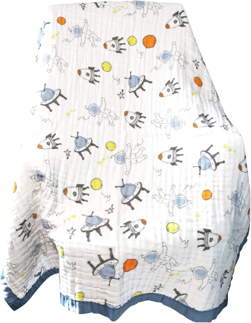 MosQuick- 100% Cotton Blanket for Baby 6 Layer Muslin Blanket for Baby Soft Blanket Ideal Blanket for Kids & Baby Blanket Perfect Baby Blanket for 0-5 Years Size 110cm x110 cm| TC - 250 - Image 2