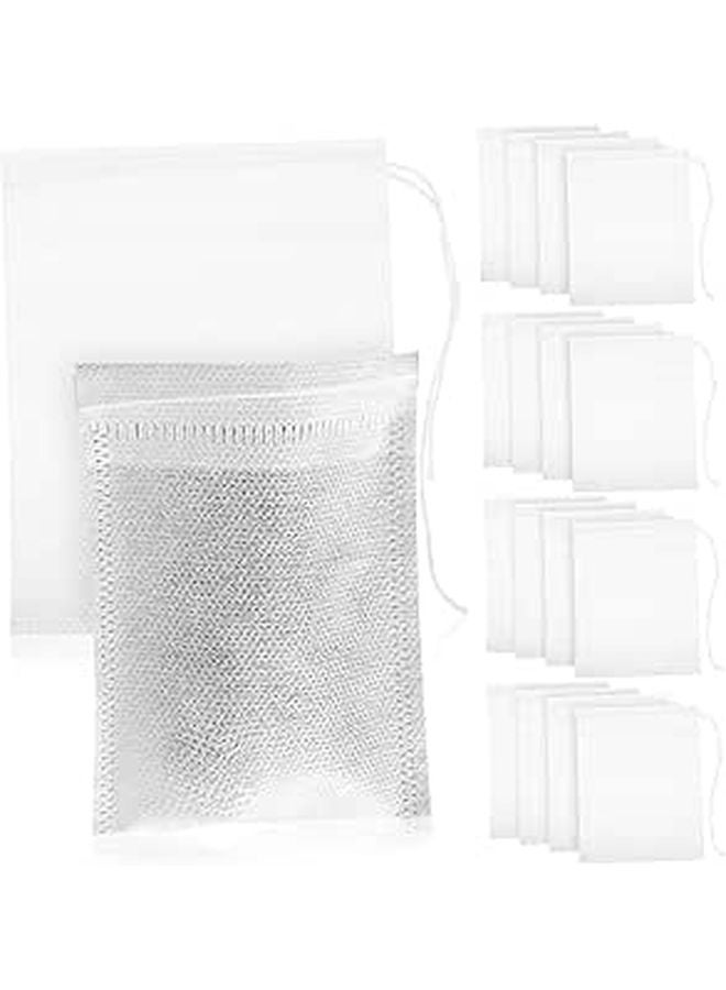 200 Count Unbleached Drawstring Tea Bags 8x10cm for Loose Leaf Tea and Soup Infuser Filters - Image 1
