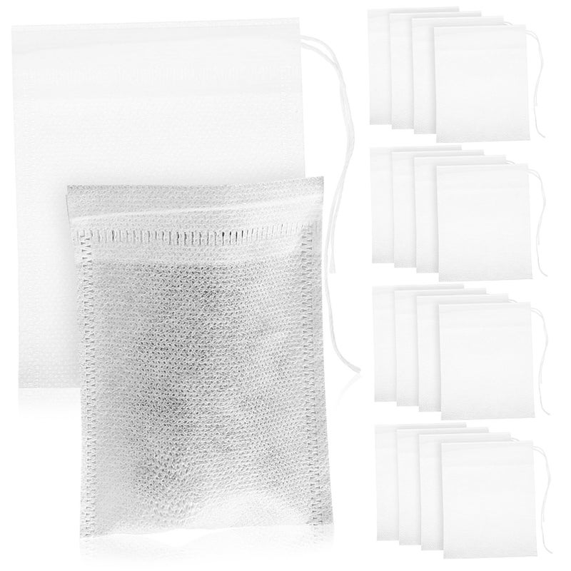 200 Count Unbleached Drawstring Tea Bags 8x10cm for Loose Leaf Tea and Soup Infuser Filters - Image 2