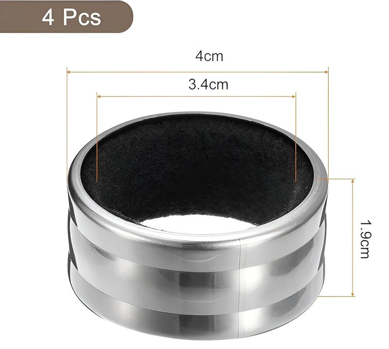 MeeTo Stainless Steel Wine Bottle Collars – Classy Drip Rings with Velvet Felt Linings Durable Drop Stoppers Elegant Wine Pouring Accessories for Home, Kitchen, Bar & Gifts [Pack of 2] - Image 4