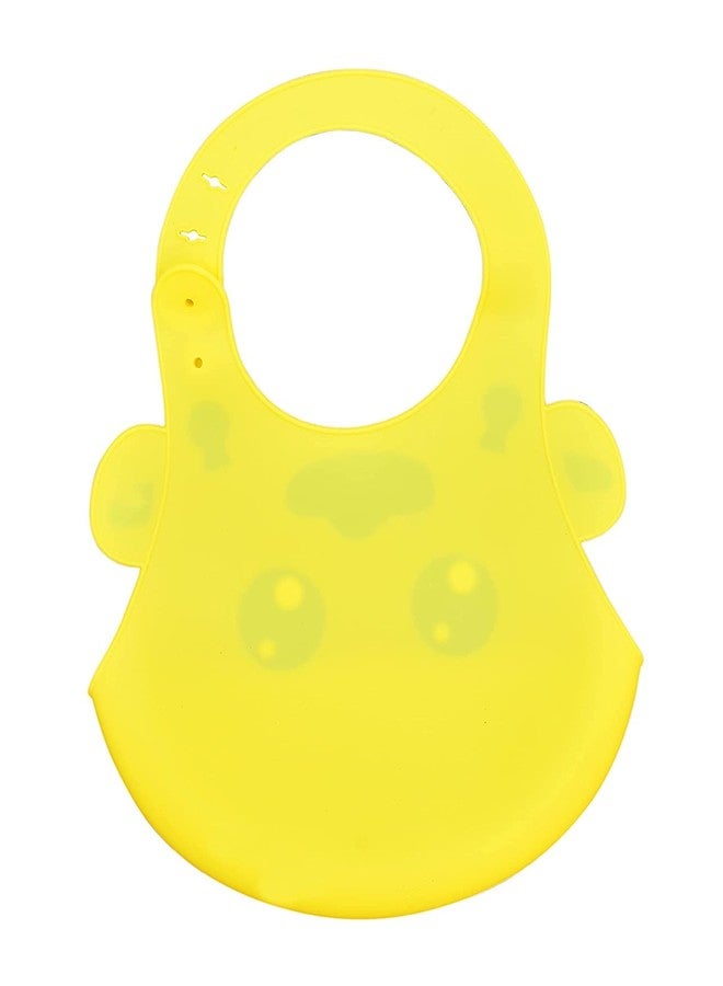 Aplam Chaplam Silicone Feeding Bib with Adjustable Strap, Waterproof, Easy to wash, Stain Proof | BPA Free/Soft Material Bibs with Tray/Food Catcher (Blue Yellow) - Image 4