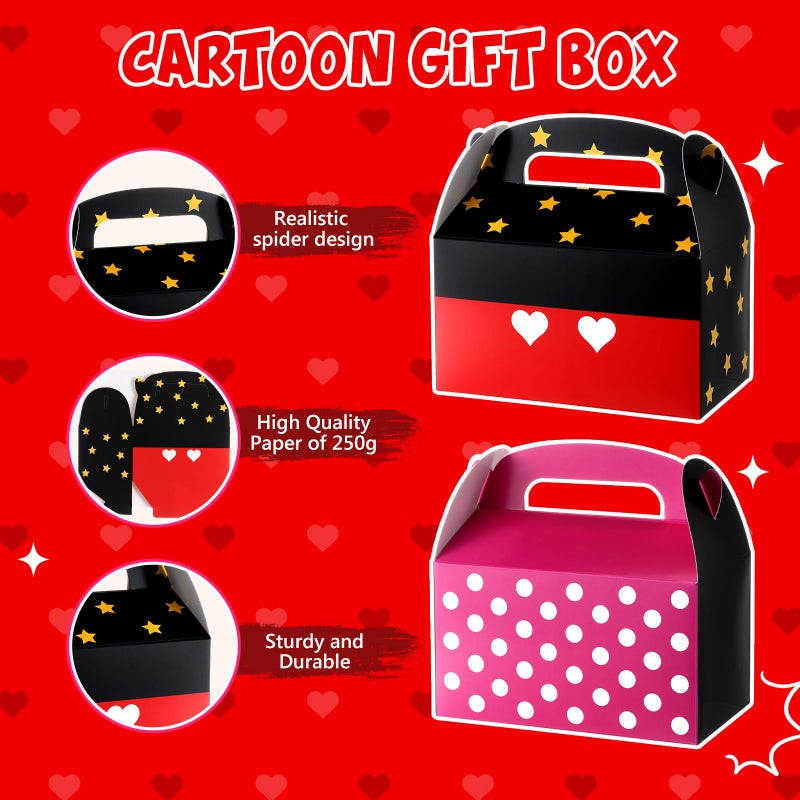 Marspark 24 Pack Black and Pink Mouse Cartoon Birthday Party Supplies, Paper Gift Boxes, Cartoon Candy Treat Boxes for Birthday Party Decorations (Black and Pink Pattern) - Image 5