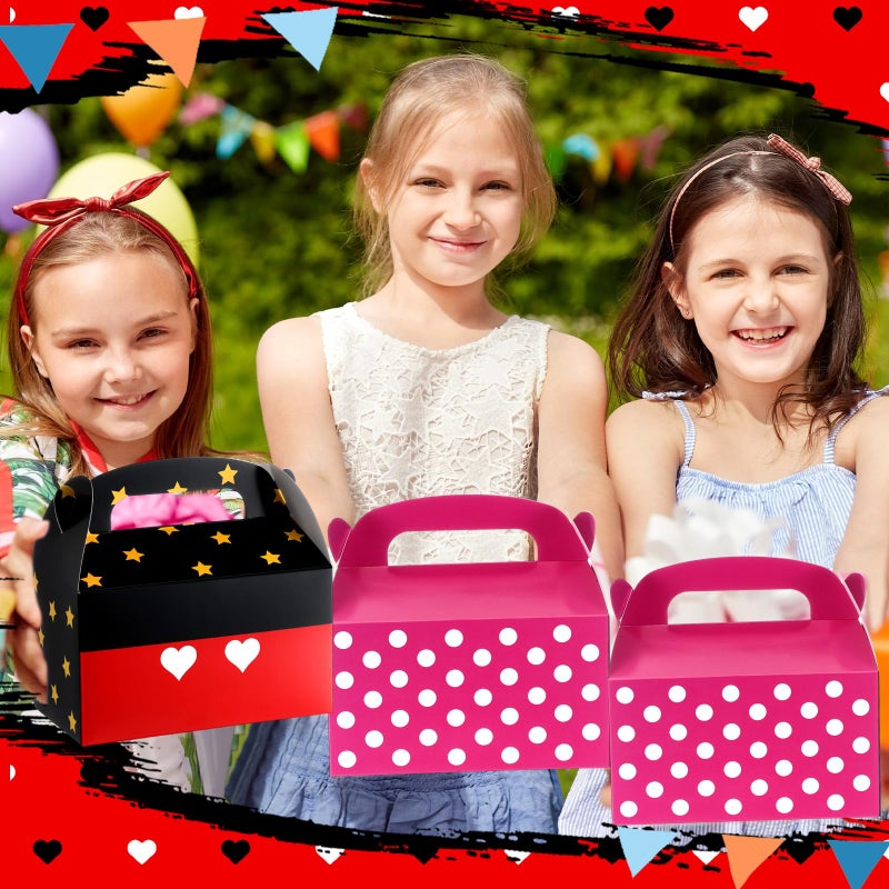 Marspark 24 Pack Black and Pink Mouse Cartoon Birthday Party Supplies, Paper Gift Boxes, Cartoon Candy Treat Boxes for Birthday Party Decorations (Black and Pink Pattern) - Image 4