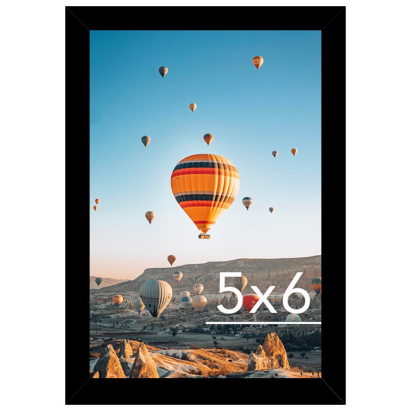 JCJMY 5x6 Picture Frame Black for Wall Hanging or Tabletop, Wall Mounting Horizontally or Vertically, 5 x 6 Wall Gallery Poster Photo Frame with Shatter Resistant Plexiglass, Black - Image 1