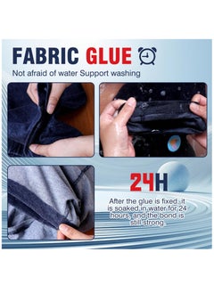 Excefore Fabric Glue, 4 Pieces 60ml Suitable for All Fabrics Cotton Linen Denim Leather Polyester Doll Repair Fabric Glue Permanent Clear Washable Fabric Liquid Stitch Mending Sewing Fix Flexible Adhesive Glue  - Image 3