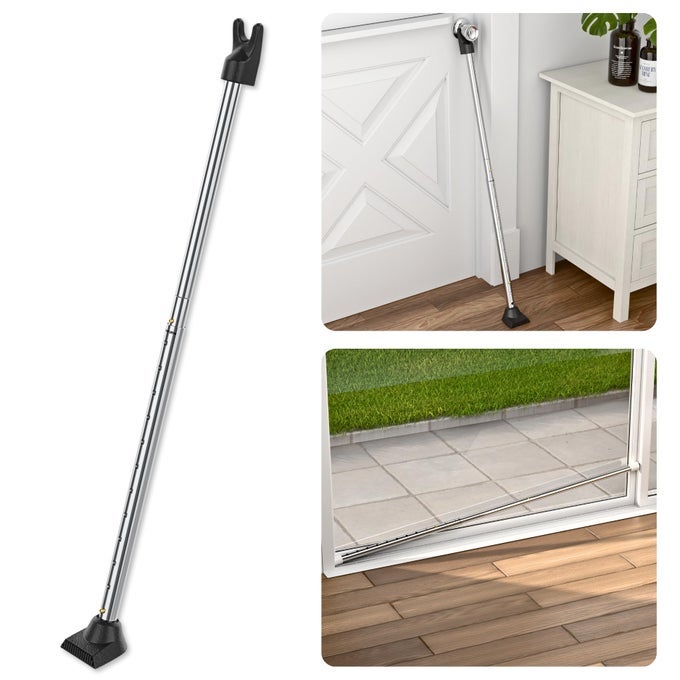 DOOR STOPPERS SECURITY BAR 3 IN 1 ADJUSTABLE DOOR SECURITY BAR SLIDING DOOR SECURITY BAR HEAVY DUTY DOOR LOCK STICK JAMMER FOR APARTMENT DORM FRONT DOOR INSIDE SAFETY MUST HAVES