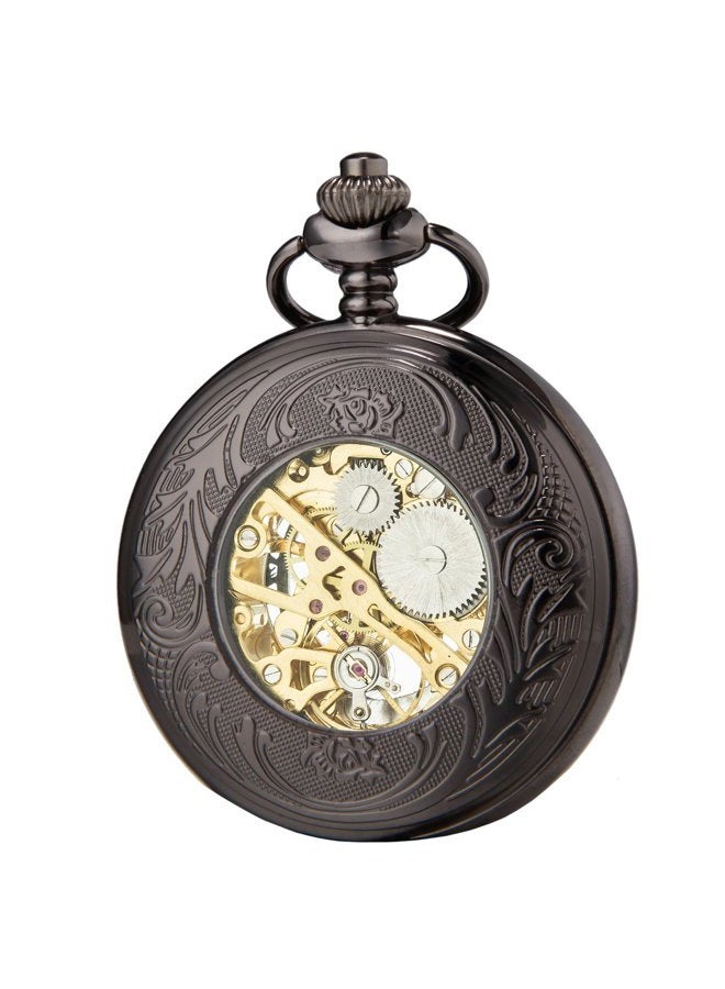 SEWOR Mens Luminous Dial Hand Wind Mechanical Pocket Watch with Brand Leather Gift Box (Stand Up Black), Green, Mechanical, Green, Mechanical - Image 5