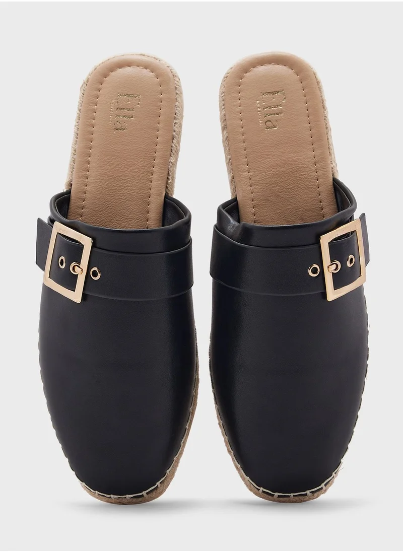 ELLA Buckle Detail Slip On Espadrille