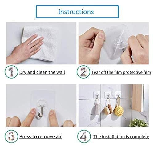 Perfect Pricee Hooks-Transparent Self Adhesive Hooks Hanger(Pack of 10) - Image 5