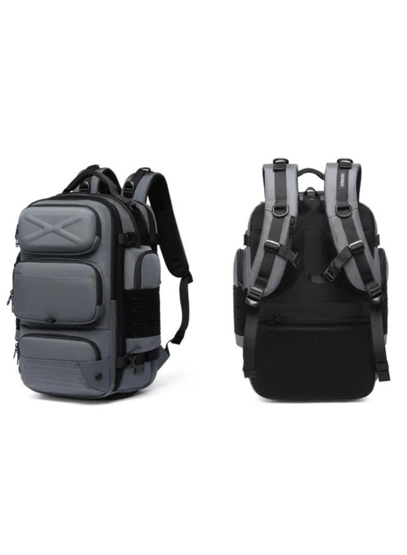 أوزوكو حقيبة ظهر للسفر من أوزوكو 9847، مقاومة للماء، مع منفذ شحن USB، تناسب لابتوب 15.6 بوصة - رمادي - Image 3