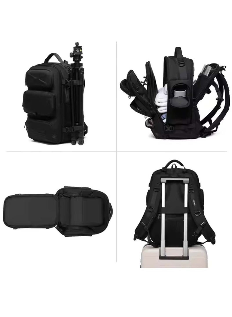 أوزوكو حقيبة ظهر للسفر من أوزوكو 9847، مقاومة للماء، مع منفذ شحن USB، تناسب لابتوب 15.6 بوصة - رمادي - Image 2