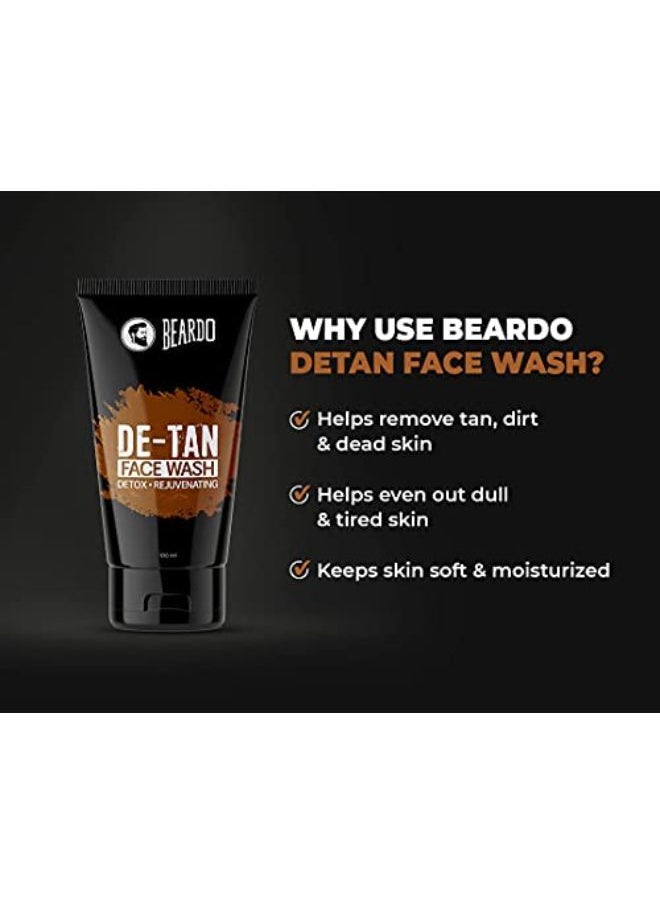 BEARDO - De-Tan Facewash For Men, 100 Ml | Tan Removal Facewash For Men | With Aloevera Extract And Vitamin E - Image 1