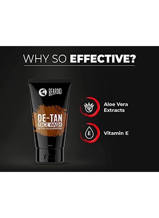 BEARDO - De-Tan Facewash For Men, 100 Ml | Tan Removal Facewash For Men | With Aloevera Extract And Vitamin E - Image 1