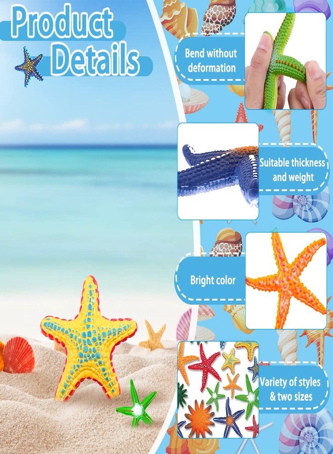 YUJUN 16 Pieces Big Diving Pool Toys, Beach Colorful Starfish Summer Swimming Underwater Pool Toys Soft Rubber Dive Throw for Kids Birthday Swimming Pool Party Favors Fish Tank Stuffer (2 Sizes) - Image 3