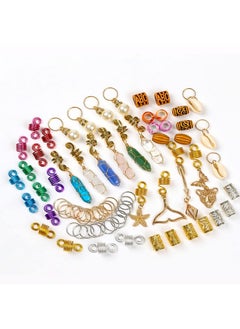 Leeven 129 Pcs Crystal Wire Wrapped Wrapped Adornment Dreadlock Charms Clip Imitation Wood Beads Braid Accessories Hair Jewelry For Butterfly Locs  - Image 3