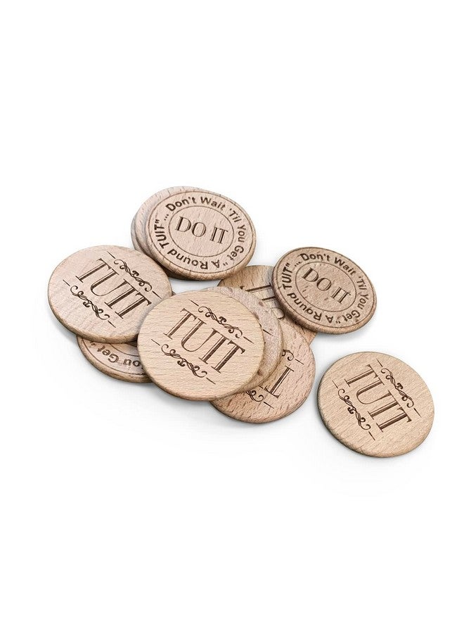 Trainers Warehouse Polished Wood Round TUIT Tokens (24/Set) | No Better Way to Say Don't Procrastinate! Do it Now Than with a A Round TUIT(Natural Wood)