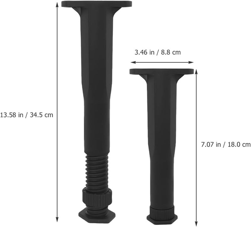Ciieeo Adjustable Bed Frame Support Legs 2pcs Heavy Duty Bed Replacement Parts with Height Range 18-34.5cm Furniture Leg Risers and Center Slat Support - Image 2