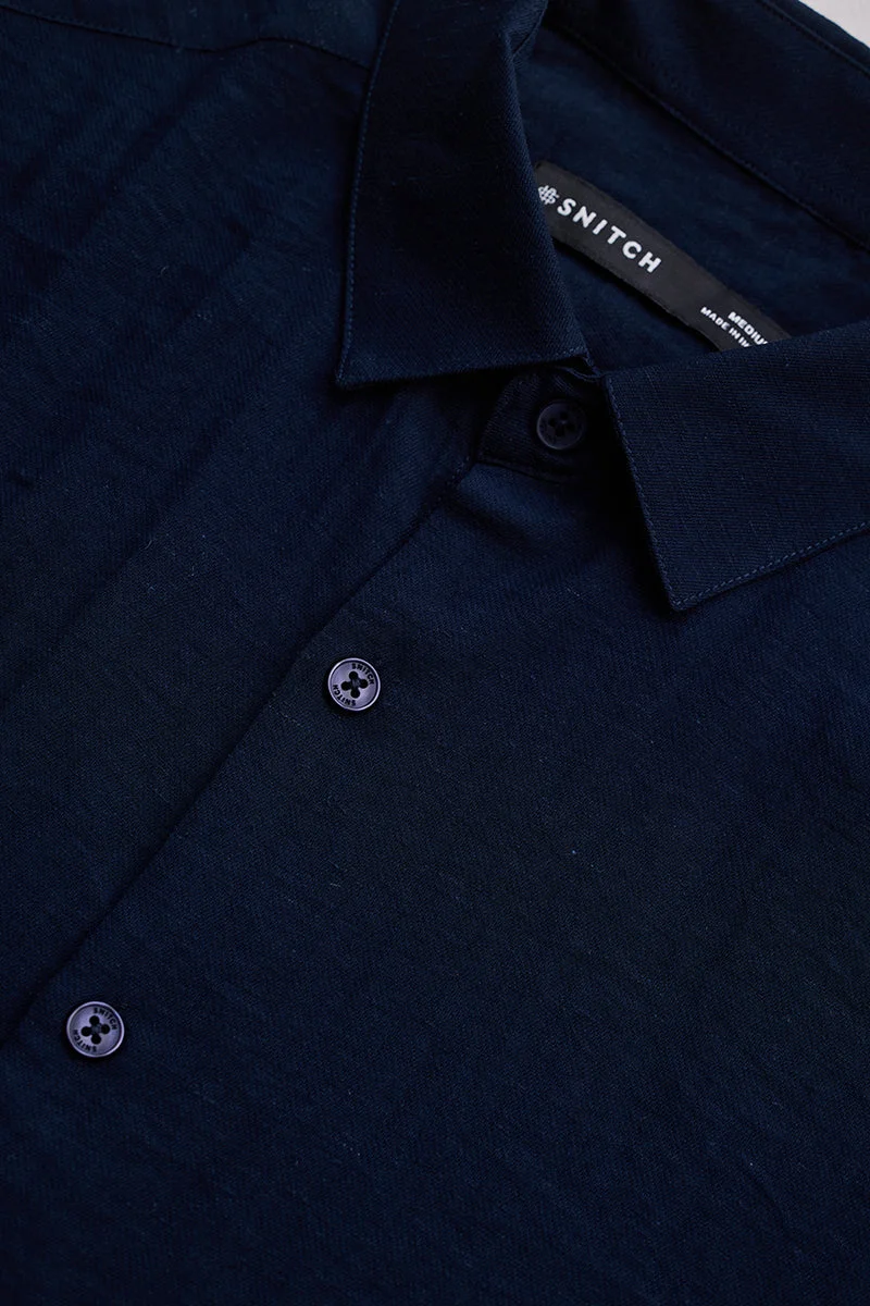 SNITCH Navy Slim Fit Shirt