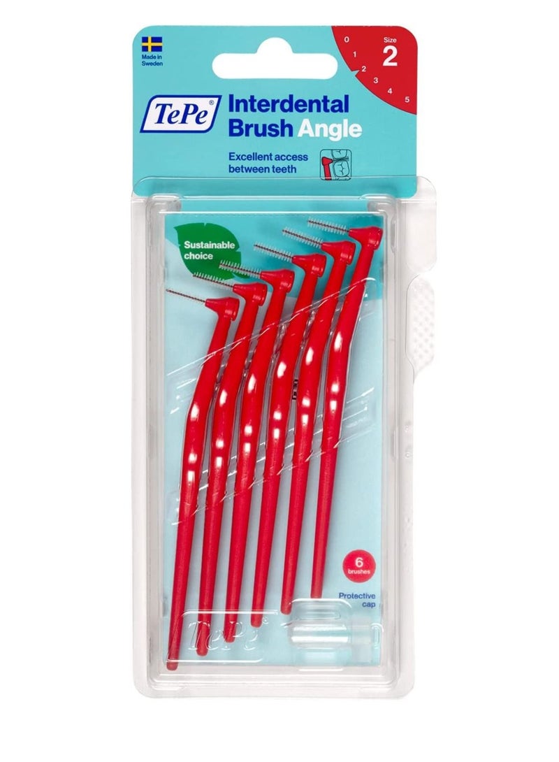 TePe Angle Interdental Brush Red 0.5mm 6's  Size 2