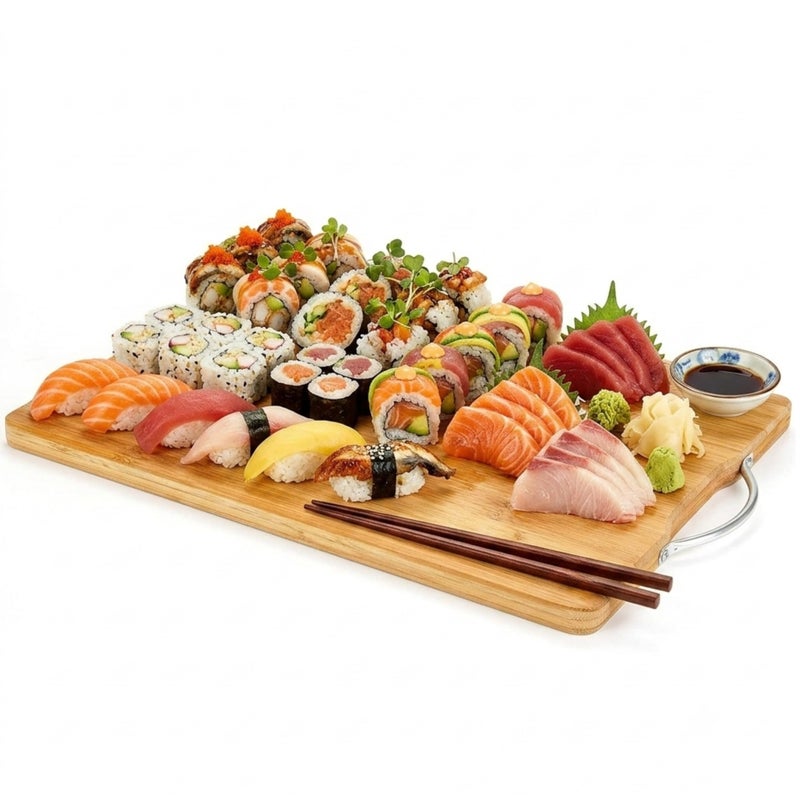 Bamboo Cutting Board, Wooden Kitchen Chopping Boards with Handle for Chopping Meat, Vegetables, Fruits, Cheese, Meal Prep and Serving, 36x26x2cm wooden - Image 1